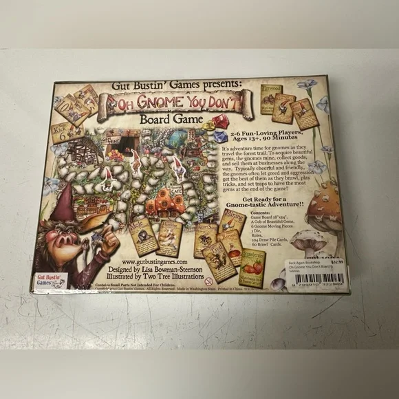NEW Oh Gnome You Don't ! Board Game by Gut Bustin' Games Sealed Dont Gut Sealed - Picture 2 of 2